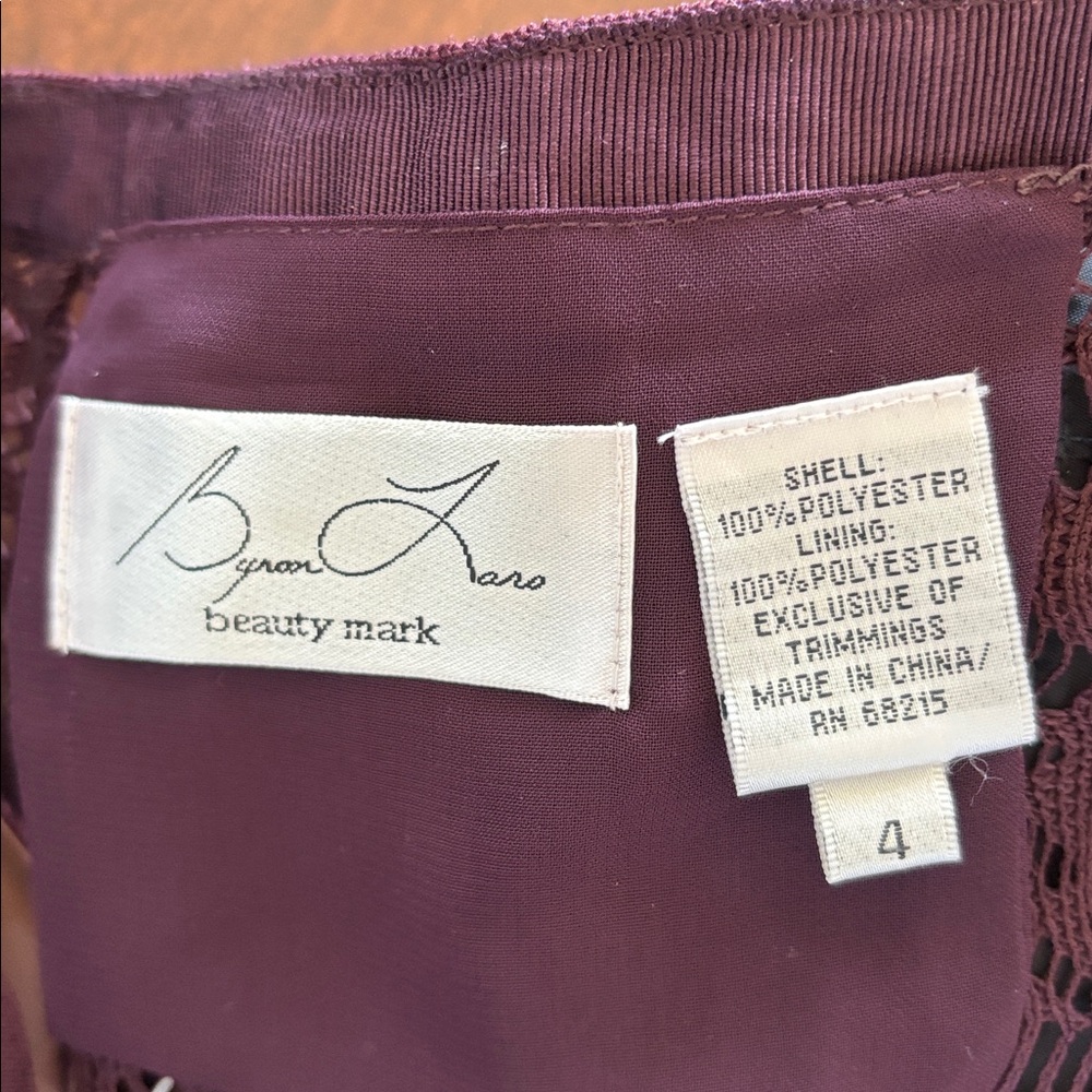 Byron Lars Deep Burgundy Midi Dress Size 4 - Picture 12 of 12